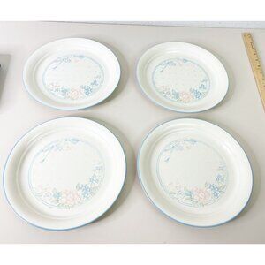 Corelle Corning Ware "Symphony" Floral Tan Dinner Plates 10" (Lot Of 4) EUC